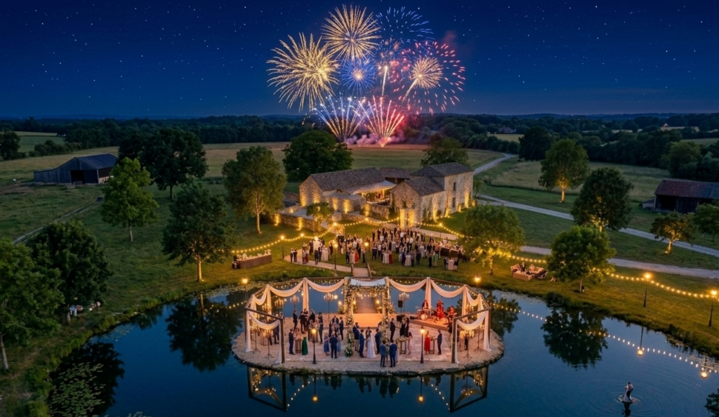 Feu d'artifice de mariage au Domaine de Chloé